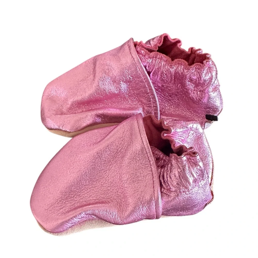 Pink Leather Baby Moccasins